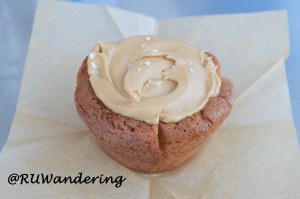 I was just thinking of a brownie cupcake... and Not Just Icing presents me with a Blonde Brownie with Salted Caramel cupcake.  It's like they read my mind!