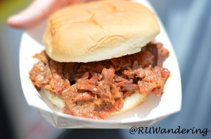 Tailgator Toby's Brisket Sandwich.  Different from other local BBQ, this truck specializes in Kansas City-style BBQ.