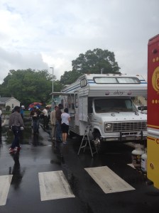 Not Just Icing handing out food