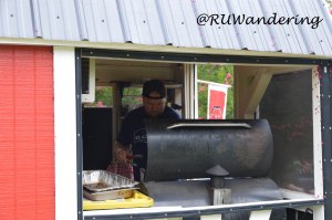 Mike, Big Mike's BBQ, keeping an eye on the smoker