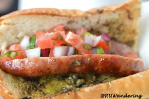 Choripan, a chorizo sausage