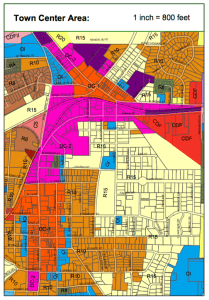Fuquay-Varina's Town Center Zoning Map (2014)